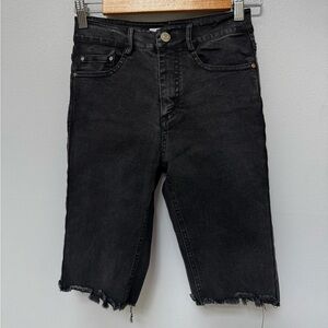Black Denim Cutoff Shorts in Small